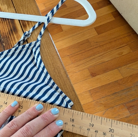 133.Divided Blue and White Striped Jumpsuit Romper - Picture 3 of 3